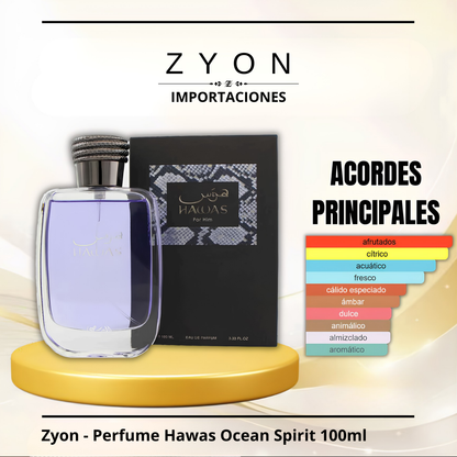 Zyon - Perfume Hawas Ocean Spirit 100ml | Caballero