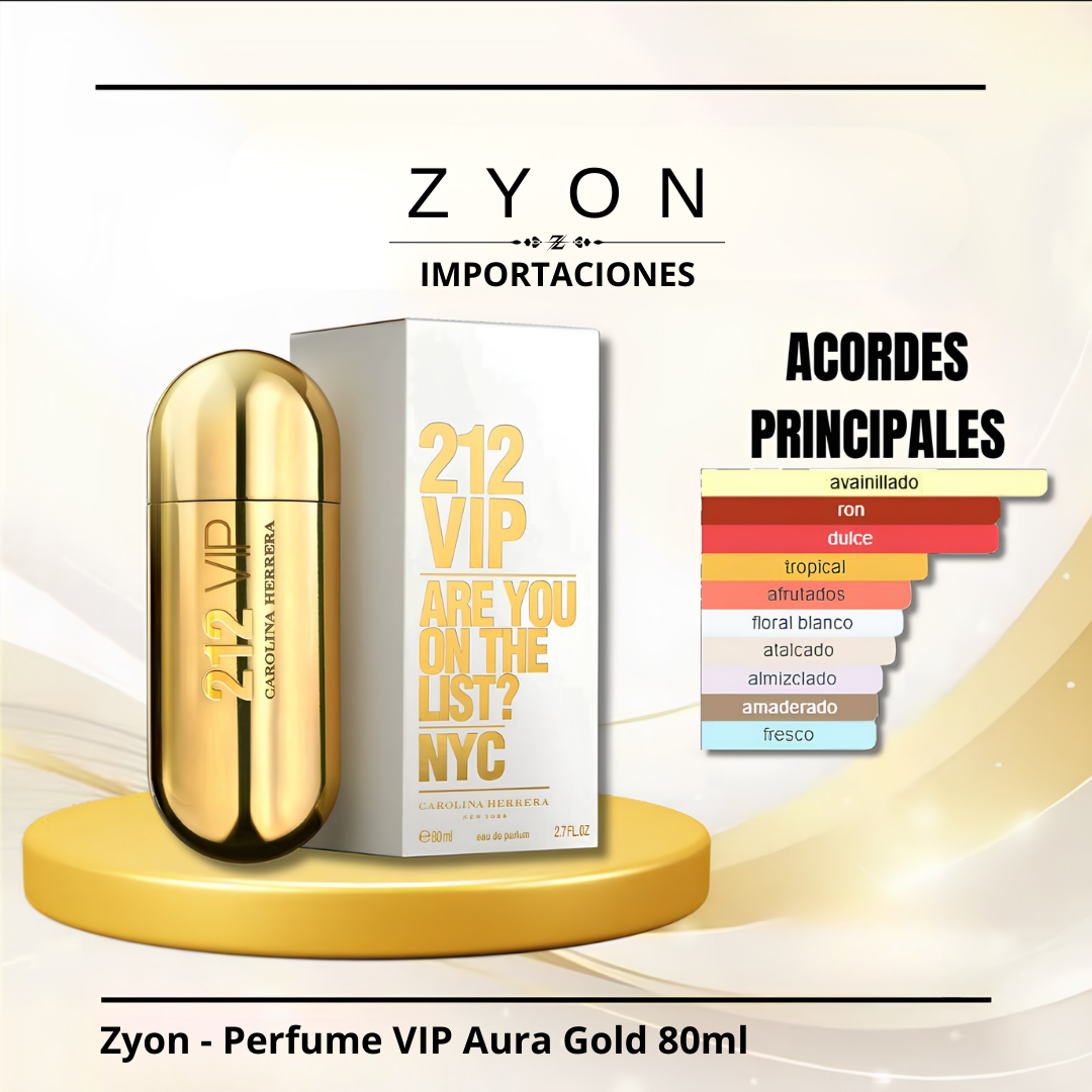 Zyon - Perfume VIP Aura Gold 80ml | Dama