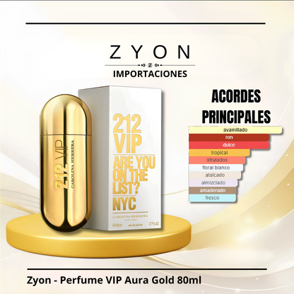 Zyon - Perfume VIP Aura Gold 80ml | Dama