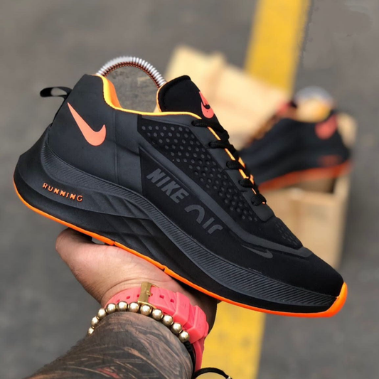 Zyon - Tenis Aero Air Running Negro Naranja | Unisex