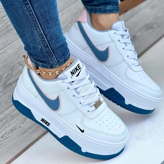 Zyon - Tenis Aero Double Sole Blanco Azul | Dama