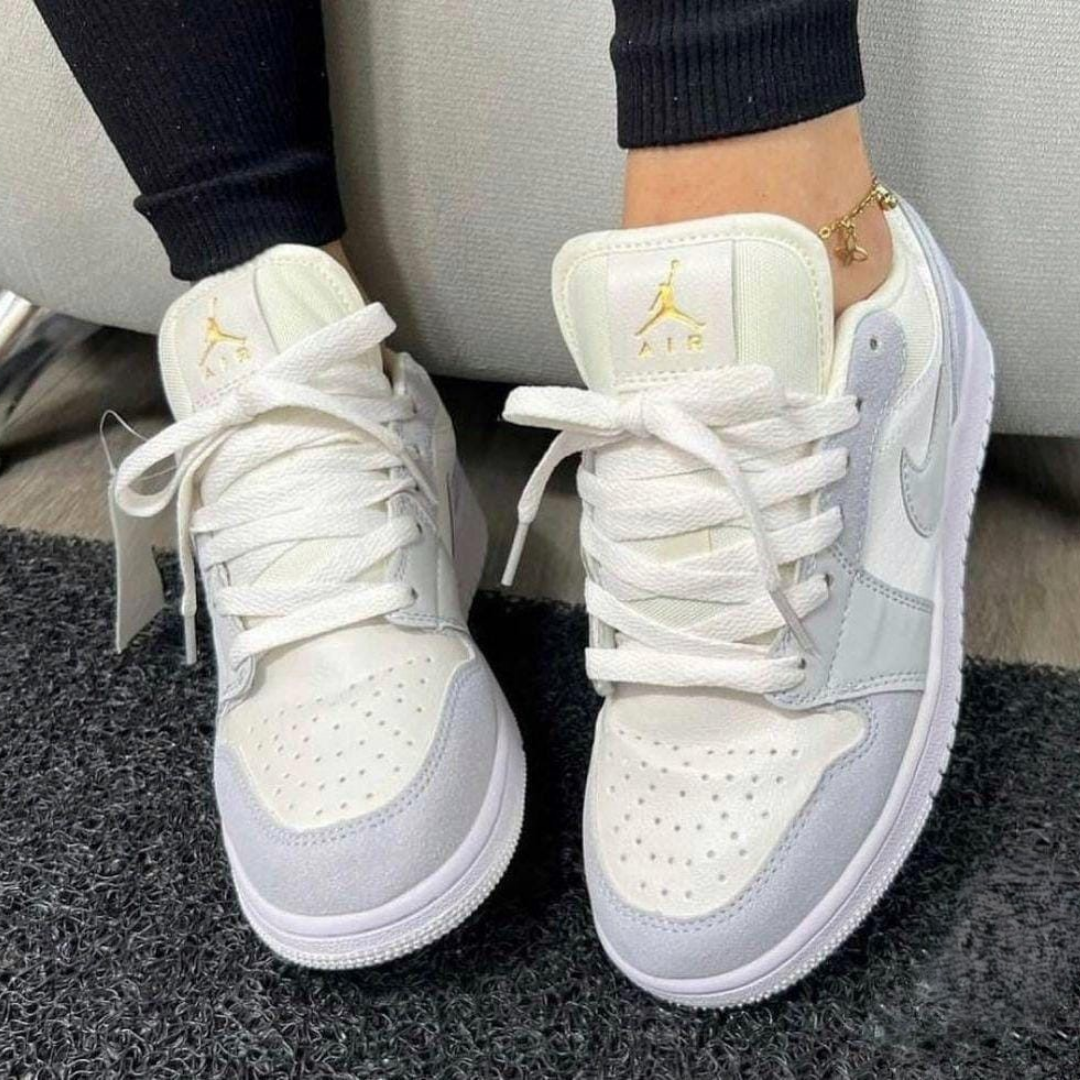 Zyon - Tenis Aero J-Flight Low Blanco Gris | Dama