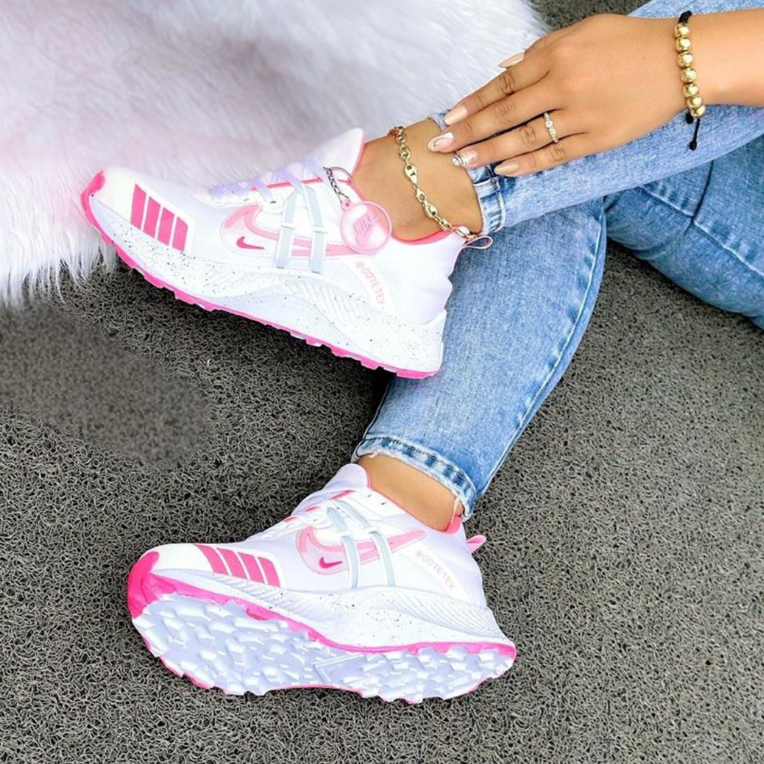 Zyon - Tenis Aero Reflectivo Blanco Rosa | Dama