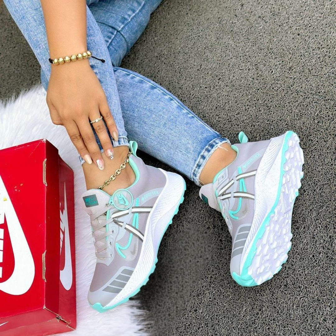 Zyon - Tenis Aero Reflectivo Gris Turquesa | Dama