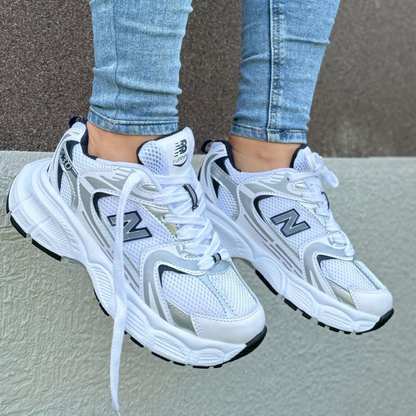 Zyon - Tenis Balance Bubble Blanco Gris | Dama