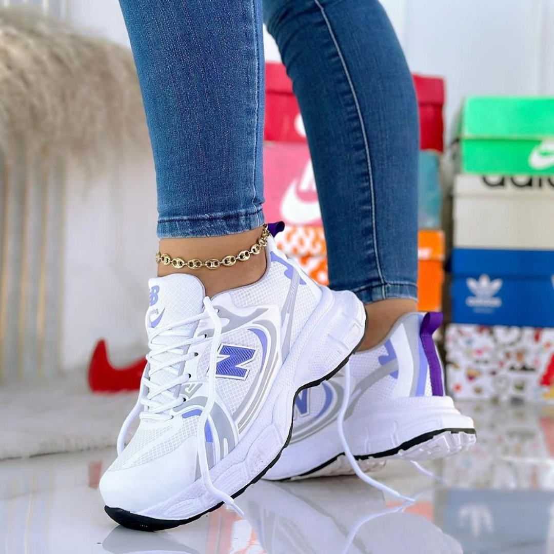 Zyon - Tenis Balance Bubble Blanco Lila | Dama