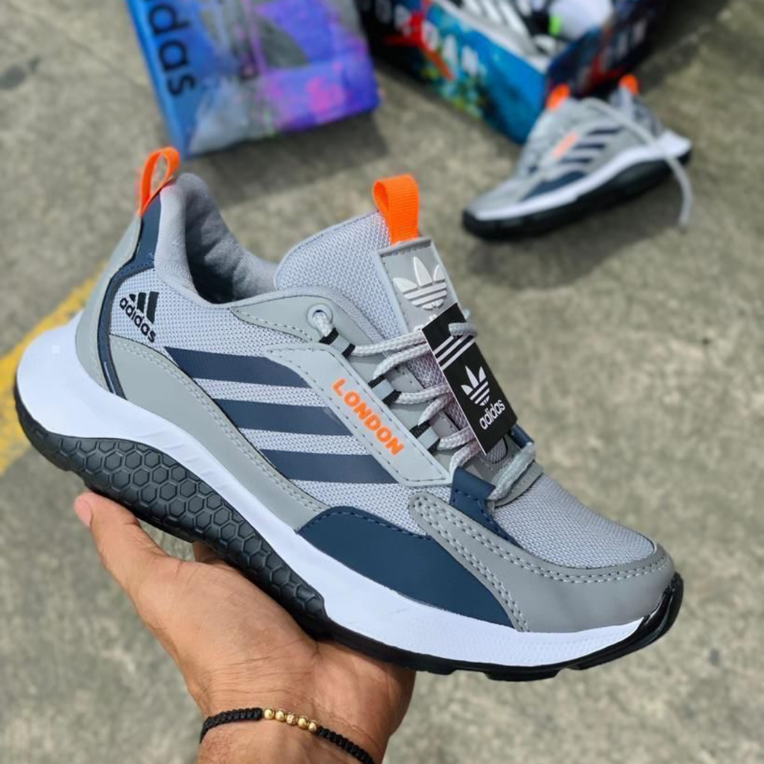Zyon - Tenis Classic London Gris Naranja | Unisex