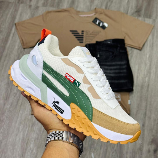 Zyon - Tenis Wild Rider Beige Verde | Unisex